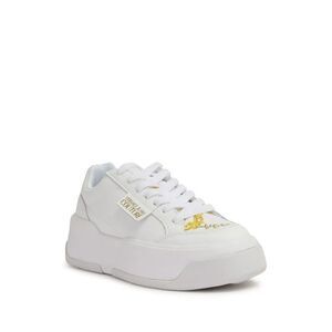 Versace Jeans Couture White Baroque Accent Platform Sneakers